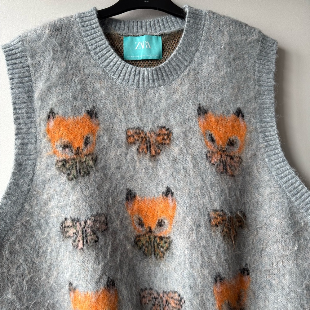 Zara JACQUARD KNIT VEST X HARRY LAMBERT Size XL - Picture 7 of 14